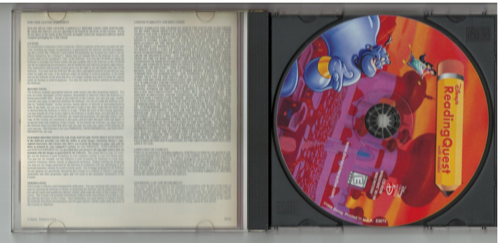 Disney Reading Quest With Aladdin CD-ROM Educational Game (Windows/Mac 1998)