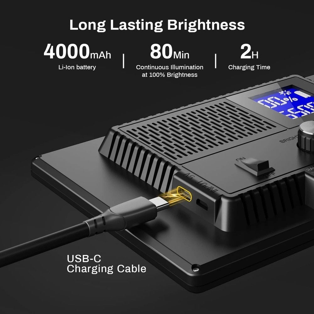 9" LED Video Light Panel, 2500K-6500K Camera Light for Video Conference Recor...