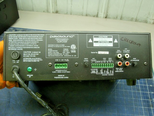 PASOSOUND P30BGM PROFESSIONAL INTERGRATED AMPLIFIER 120V 30W
