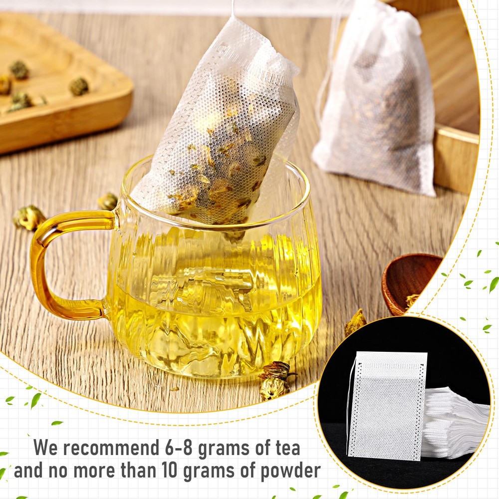 1000 Pcs Disposable Tea Bags Bulk for Loose Leaf Tea Drawstring Empty Coffee ...