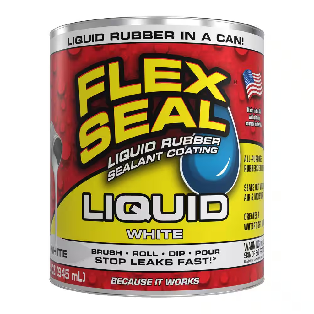 Flex Seal Liquid White 32 Oz. Liquid Rubber Sealant Coating