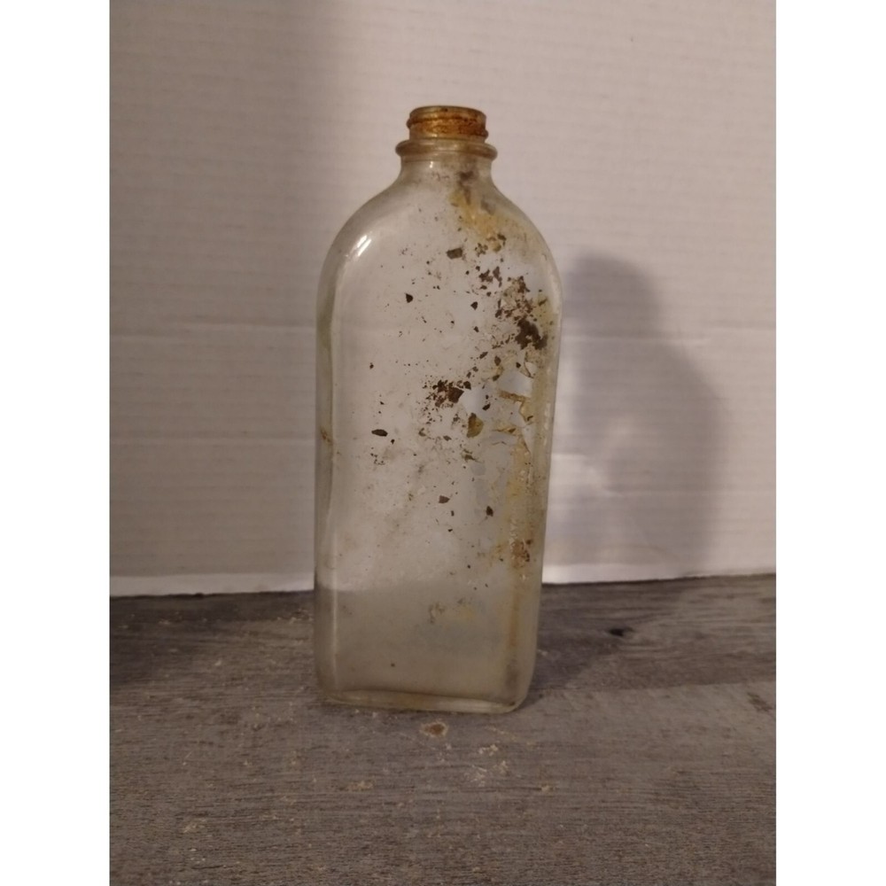 8" Vintage Glass Flask Bottle 183 4