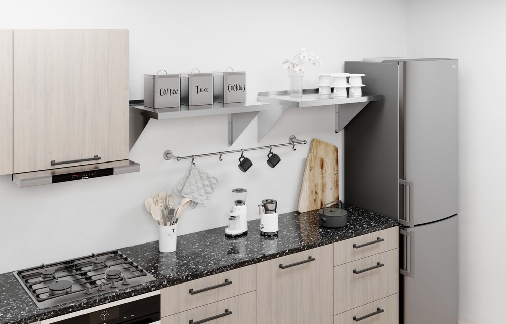 18" Width x 30" Length | Stainless Steel Wall Shelf | Square Edge