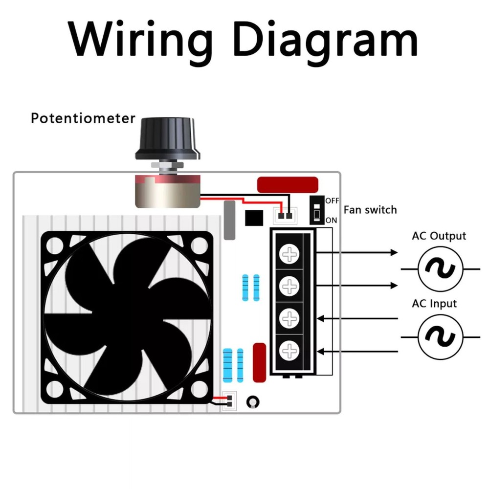 Aluminum Case SCR Motor Speed Controller Volt Regulator Dimmer Thermostat 1PCS