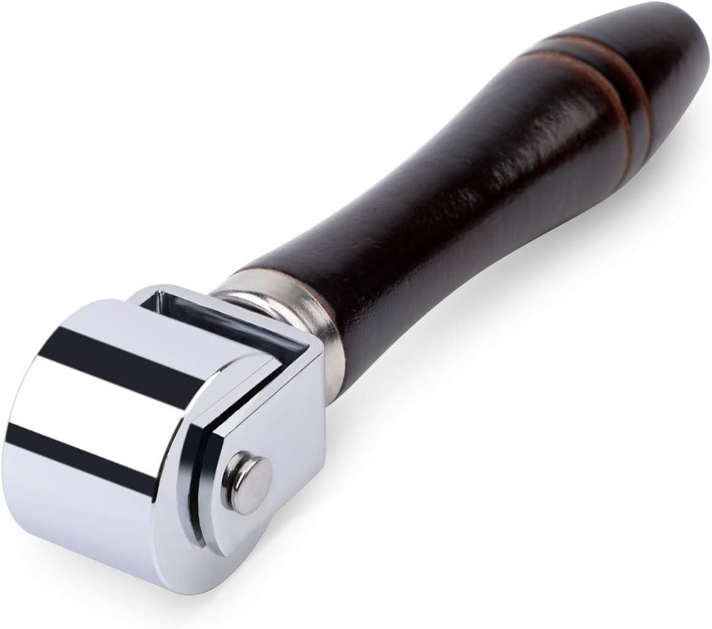 Mnuizu 26Mm Leather Roller Tool, Leather Press Edge Roller with Wooden Handle, E