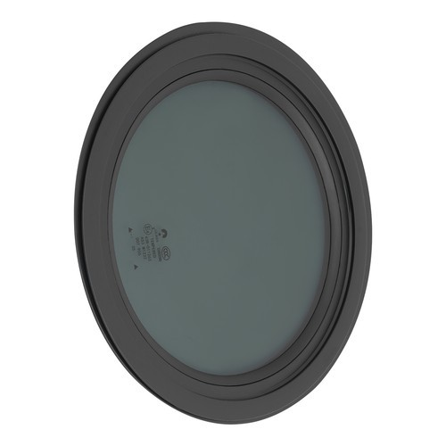 Round Fixed RV Window Venting Window with Trim Ring Replacement Smoke Grey