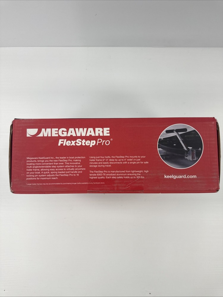 Megaware FlexStep Pro - Adjustable Boat Trailer Step, Aluminum Stair