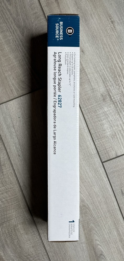 New Business Source Stapler Long Reach 20 Sheet Capacity Putty 62827