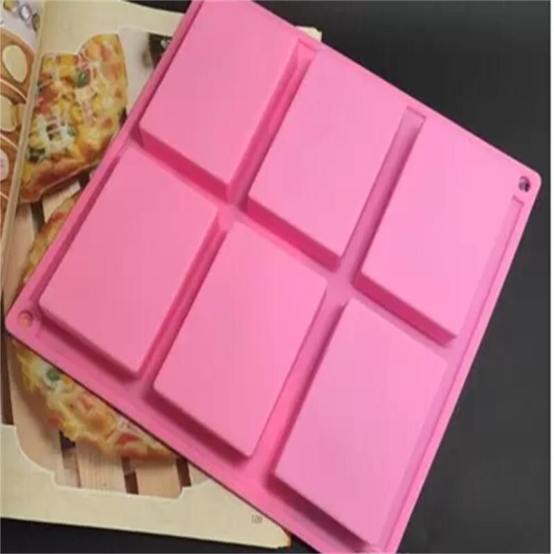 Pink Silicone Rectangular Mold, 6 Grid: Handmade Soap,Cakes, Baking, Chocolate