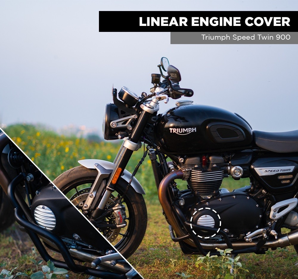 Linear Engine Cover (Silver) Fit For TRIUMPH SPEED TWIN 900