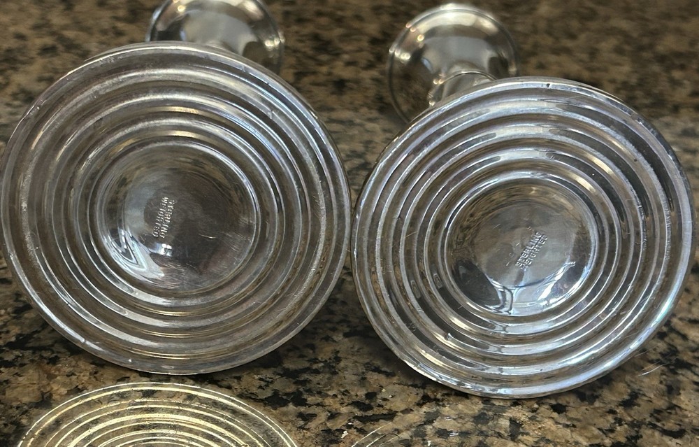 Sterling Twisted Candlestick Holders 6.5” T