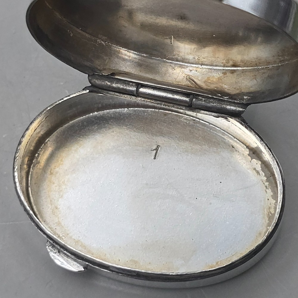 Antique Continental 800 Silver Pill Box Snuff Box