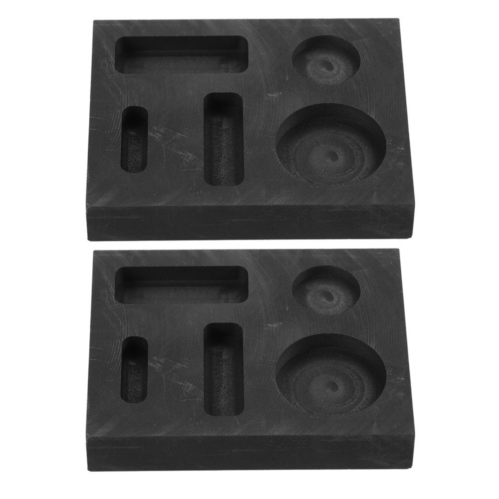 2 Pcs Graphite Mold Casting Molds 5 Slots Heat Resistant for Metal Casting