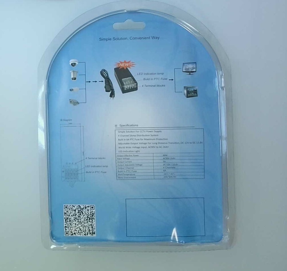 4CH CCTV Power Supply for Security Camera with Built-In 5 Amp