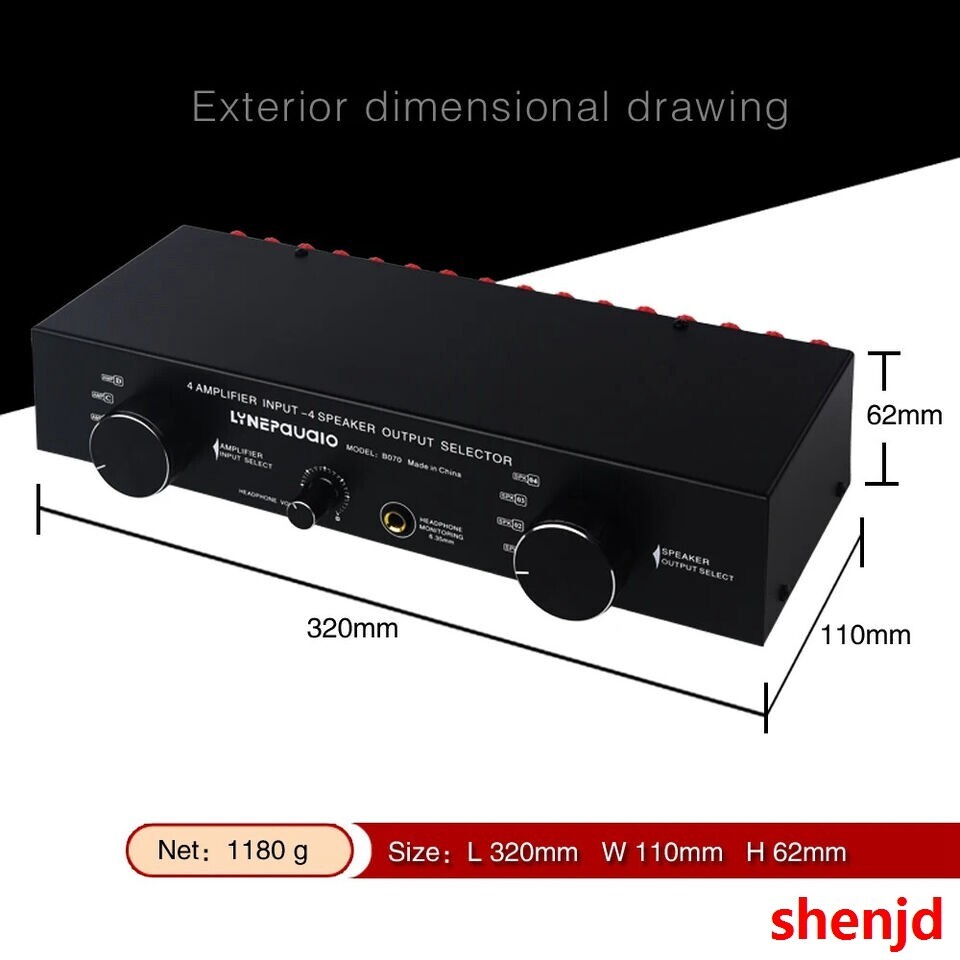 4 Input 4 output Power Amplifier Speaker Selector Switcher Speaker Switch @