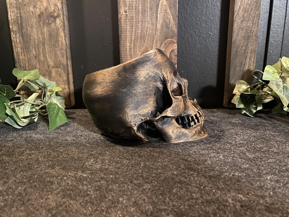 skull planter pot