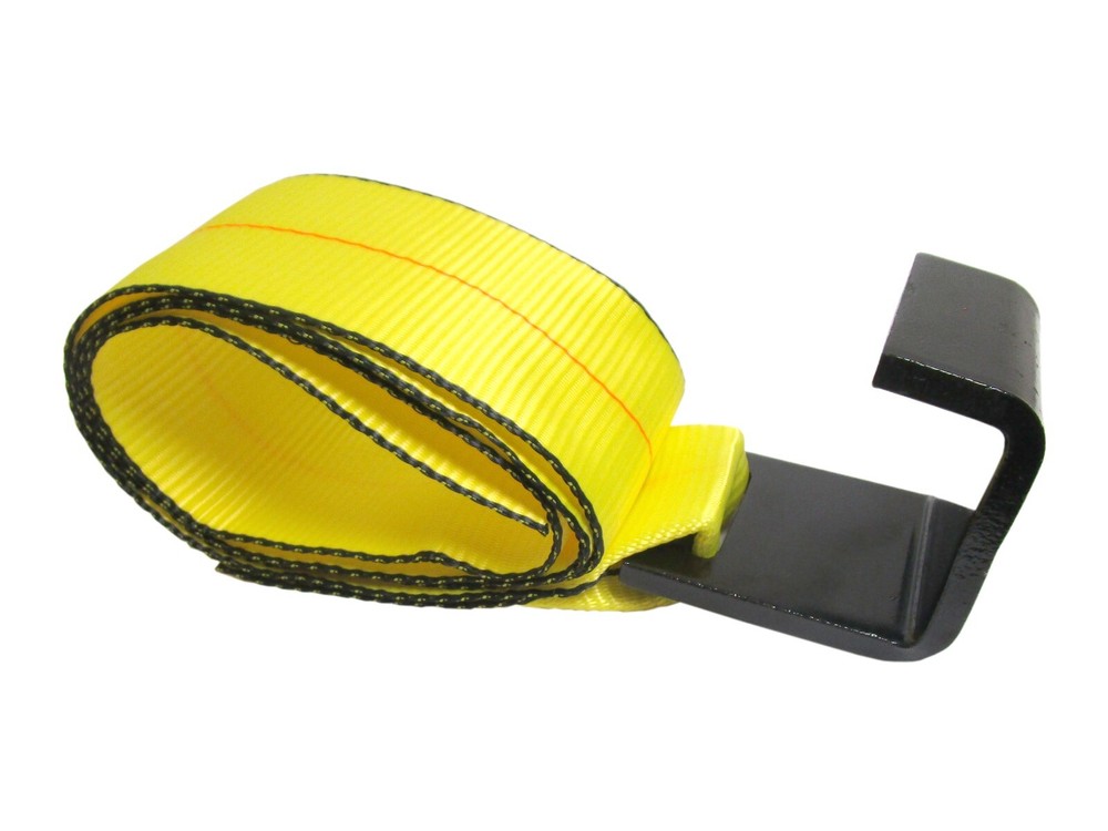 4" x 6' Roll Off Container Winch Strap with Flat Hook 5,400 lbs