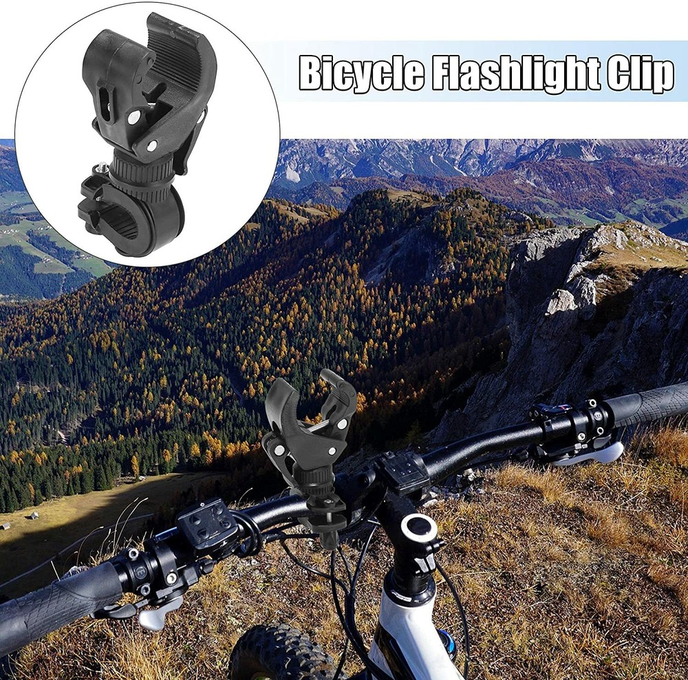 Bike Flashlight Mount Holder 90º Rotation Adjustable Bicycle Flashlight Holder