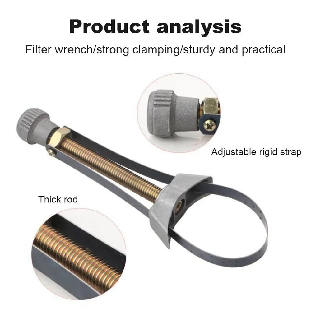 Universal Car Adjustable Oil Filter Removal Strap Wrenchs Removal Tool