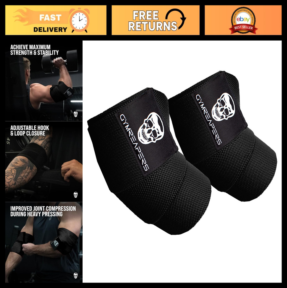 Weightlifting Elbow Wraps - 40'' Flexible Compression Strap & Joint Support Brac