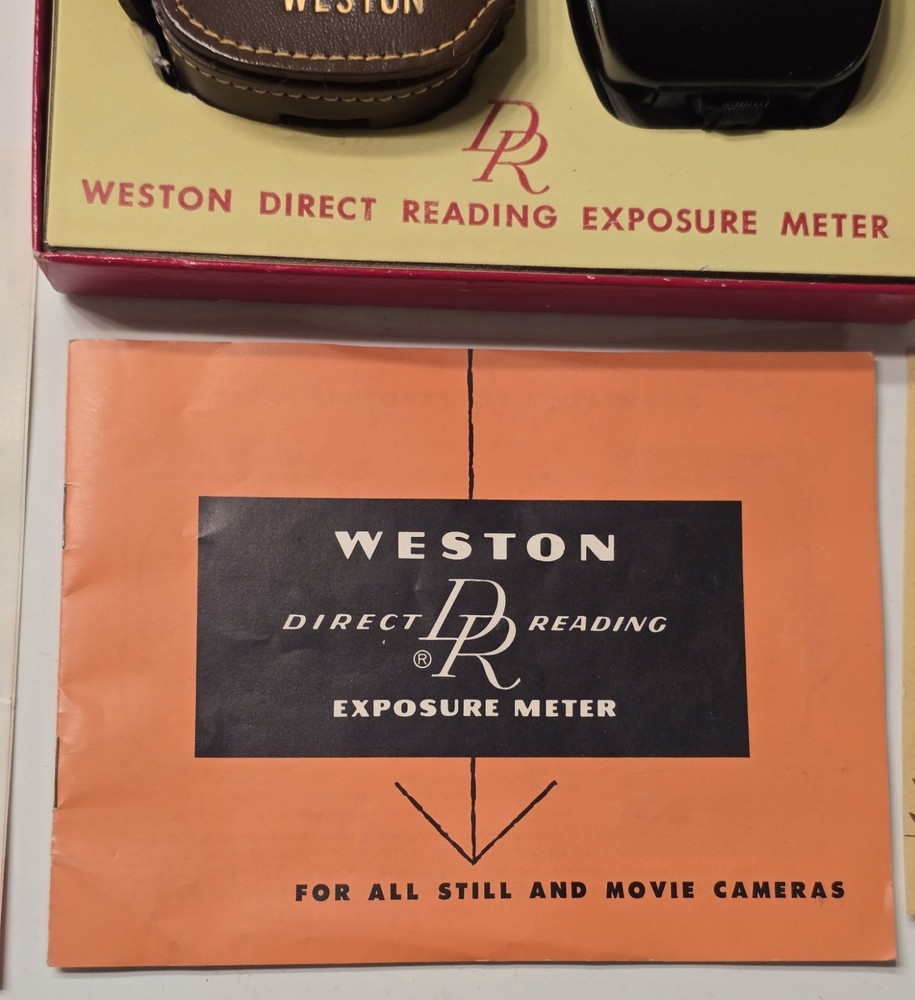 Vintage Weston Direct Reading Exposure Light Meter Model 853 Original Case, Box+