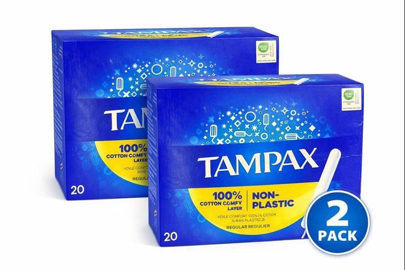 Tampax Cotton Tampons Regular 20 Count – 2 Pack