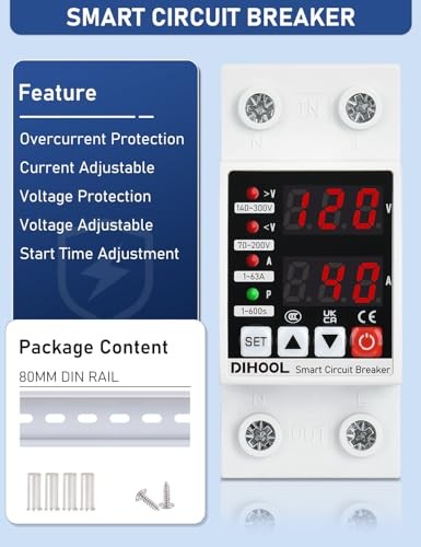 Adjustable Voltage Protector 110V 220V, Low/High Voltage Cutoff and