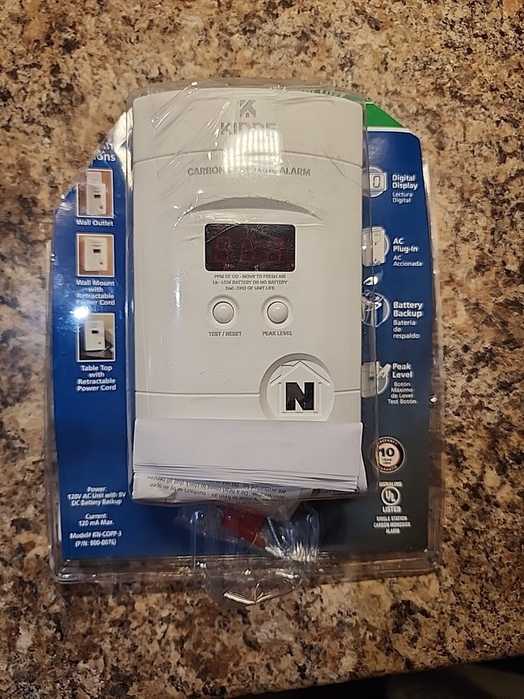 Kidde Carbon Monoxide Detector, Plug In Wall with 9-Volt Battery Backup