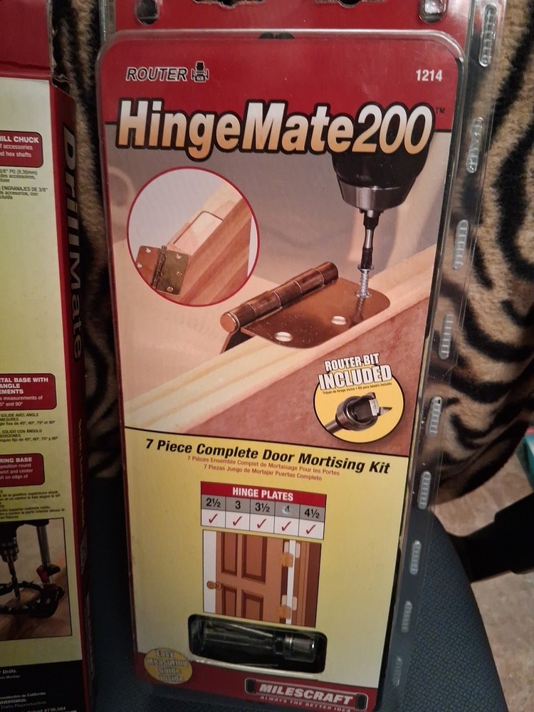 A DRILLMATE portable Drill Press 1318 And HingeMate200. 1214