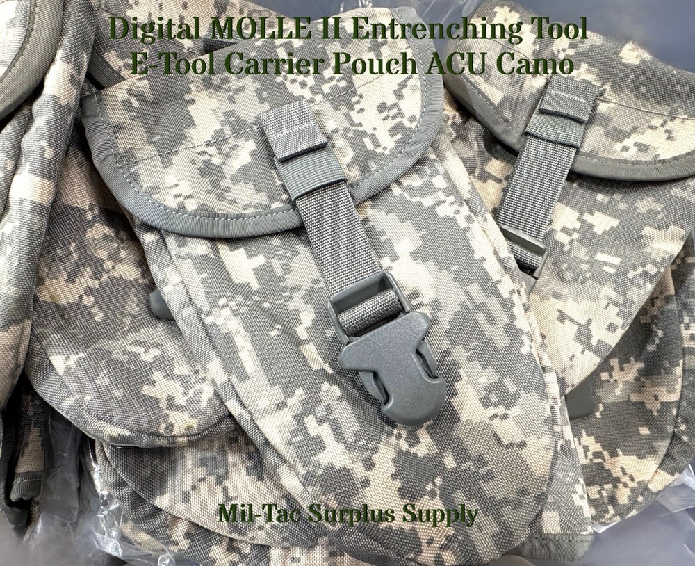 NEW! USGI Digital MOLLE II Entrenching Tool, E-Tool Carrier Pouch ACU Camo