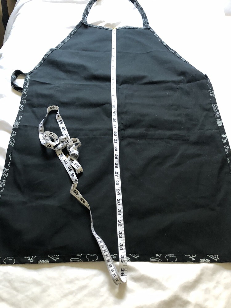 Black White Apron With Cupcakes Print Has Pockets