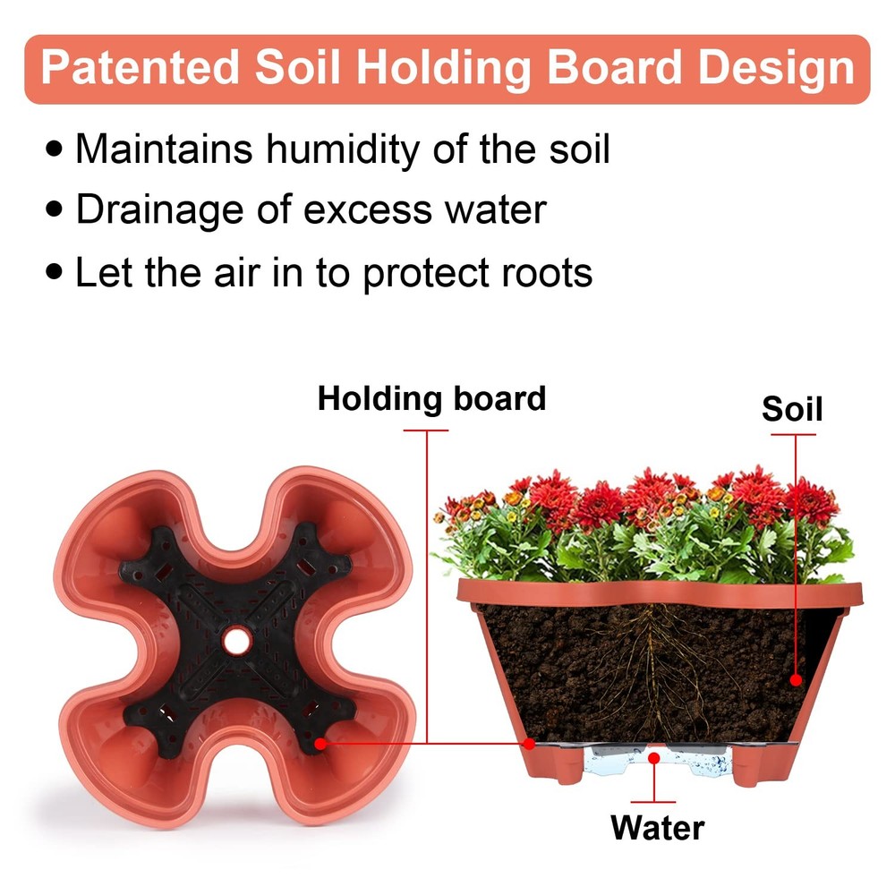GameXcel Vertical Planter 5 Tier Stackable Planters Garden 5 1 Pack, Red