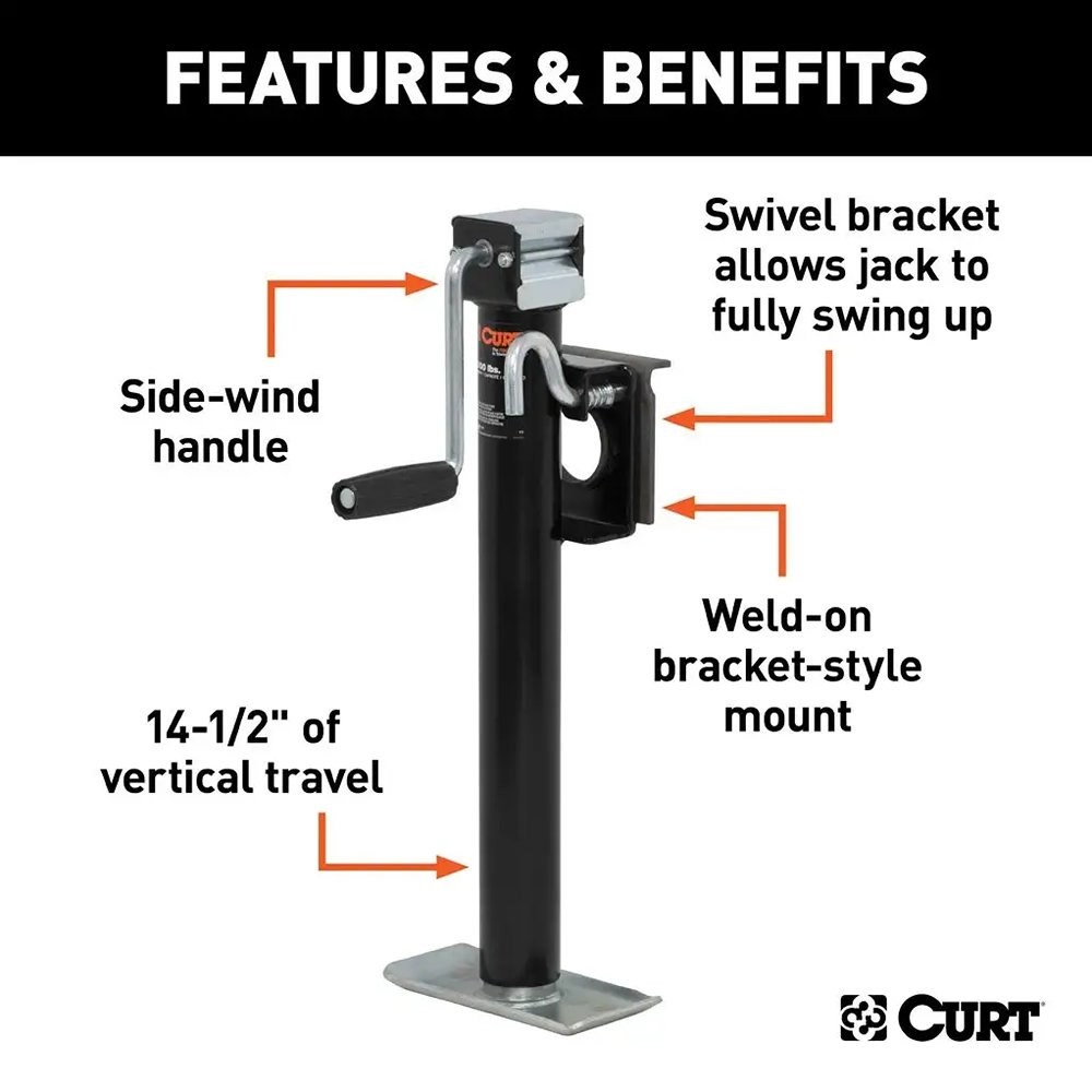 CURT 28306 Bracket Mount Sidewind Swivel Jack