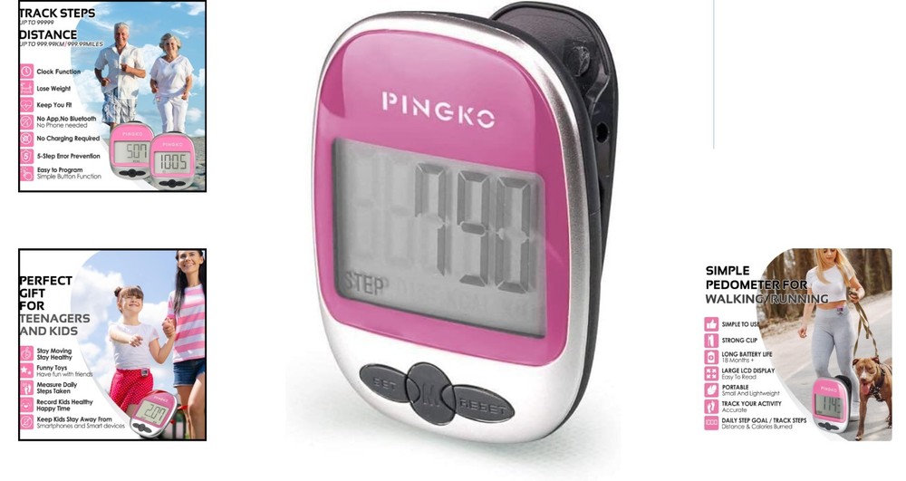 User-Friendly Portable Pedometer - Track Steps, Distance & Calories Effortlessly