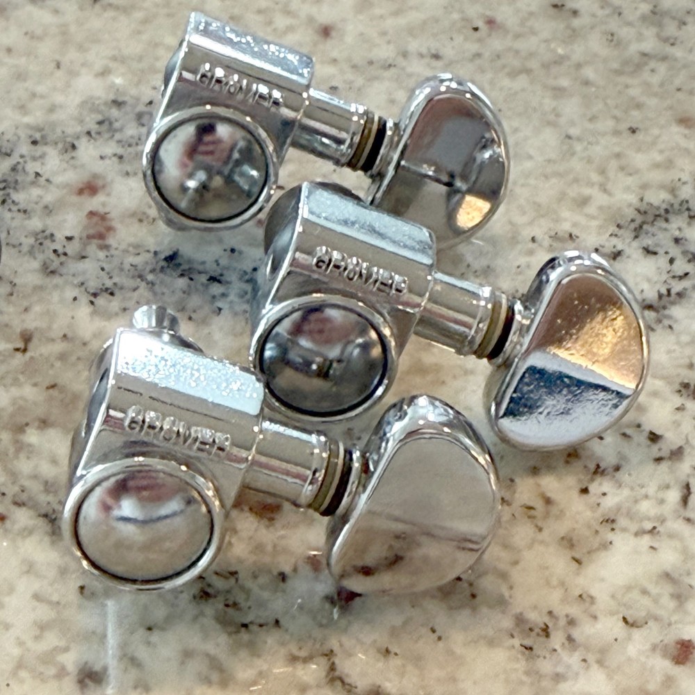 Single 3x3 Grover Tuners - Chrome - Bass Side (E-A-D)