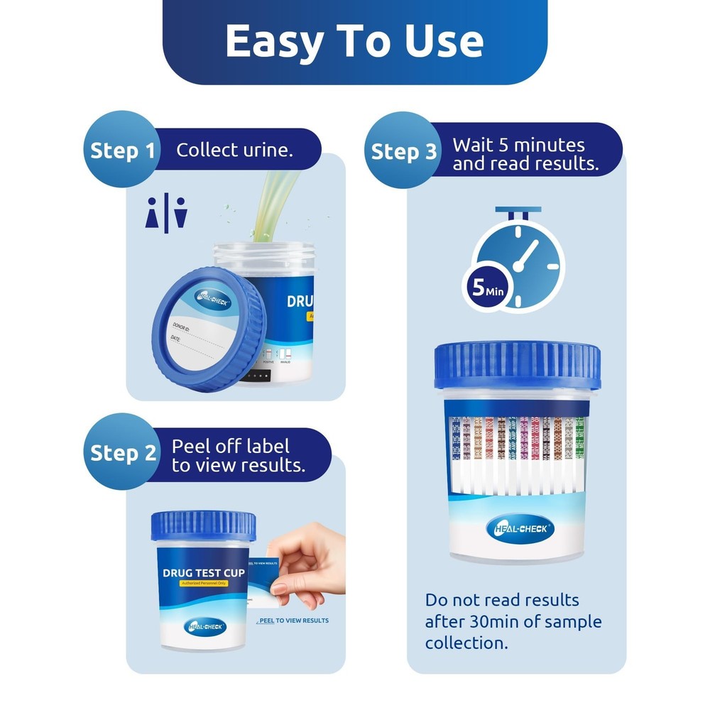 4 Pack Multi Drug Urine Test Cup 12 Panel with Temperature Strip,Testing 12 D...