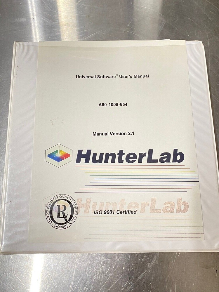 HunterLab Universal Software 3.8 - Users Guide / Instruction Book / Manual