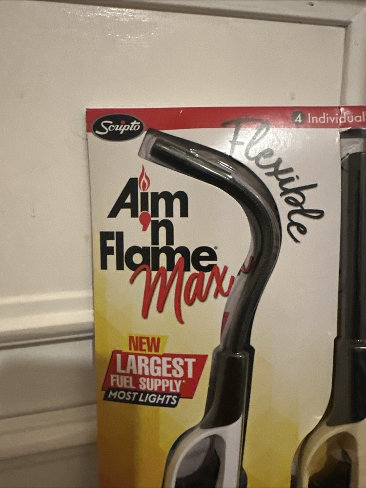 4 Pack SCRIPTO Multi-Purpose Lighter BBQ Barbecue Camping Durable Lighters