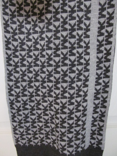 Michael Kors MK Repeating Reversible Scarf, White & Gray