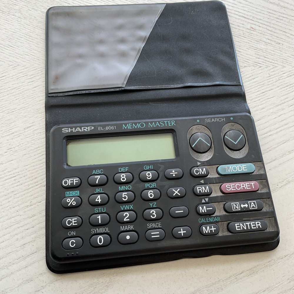 VTG SHARP EL-6061 Memo Master Electronic Organizer Classic Pocket Calculator