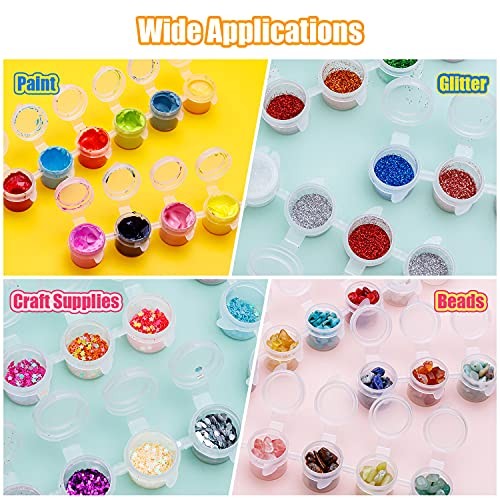 36 Pcs Empty Paint Pots, Small Paint Containers with Lids, Easy Open 6 Strips