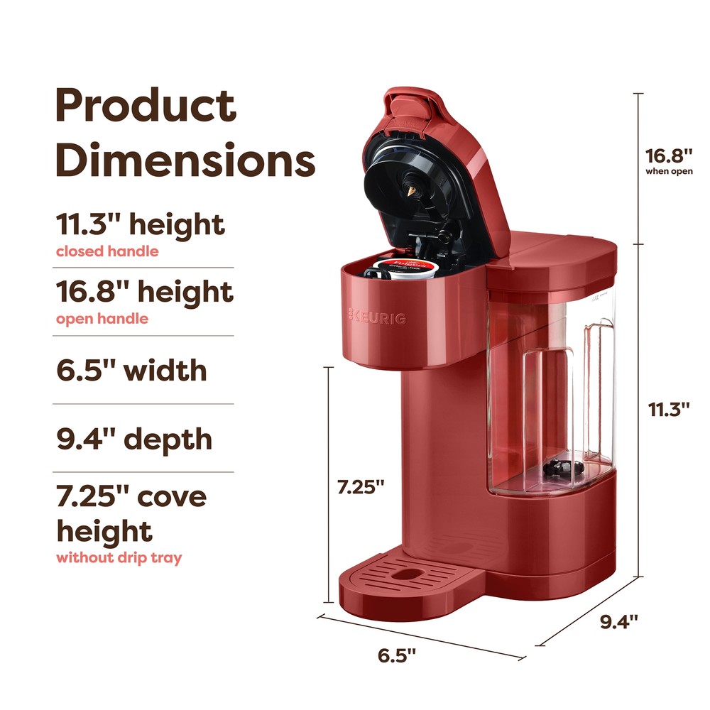 new， K-Express Essentials Red Single-Serve K-Cup Pod Coffee Maker