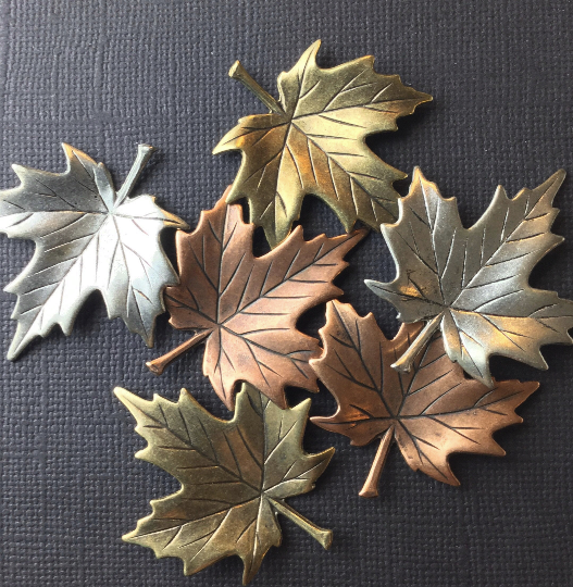 33325 Medium Maple Leaf Jewelry Finding Copper Oxidized