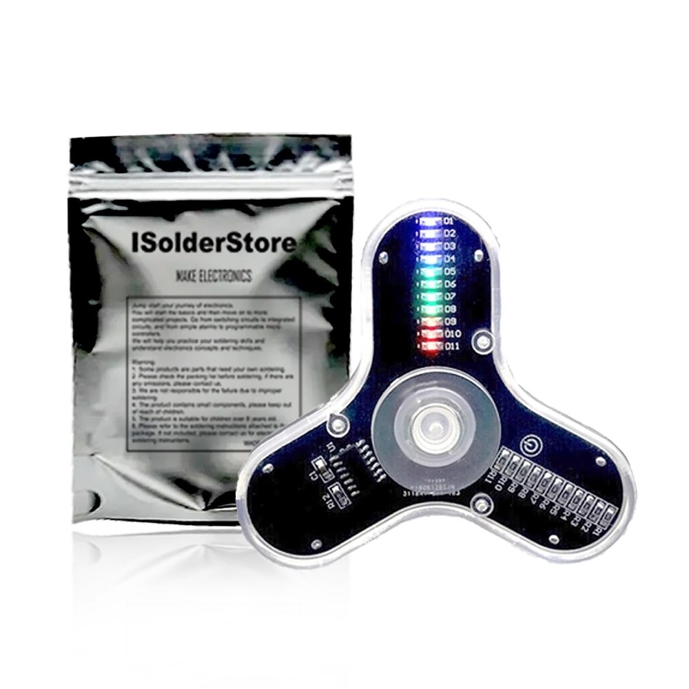 Soldering Practice Kit 3 Leaves LED Rotating Gyroscope DIY Project Electronics**