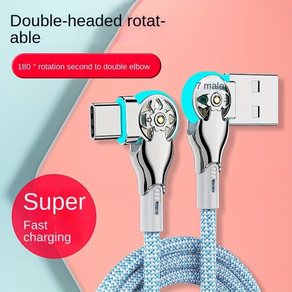 Type-C Double bending rotary fast charging Universal Android Charging Cable