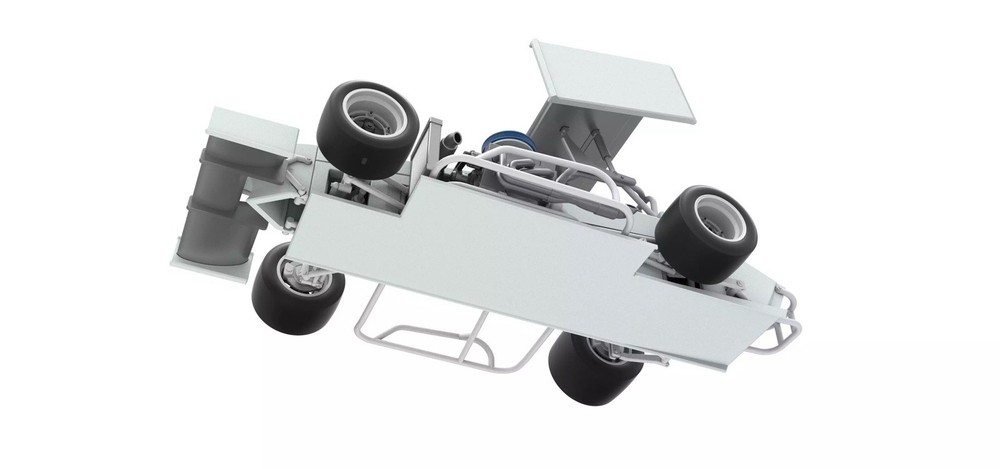 3D Printed Super Modified Front Engine Winged Race Car In 1/25 Scale