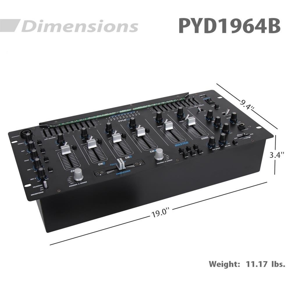 Pyle 6 Channel Mixer DJ Controller with Bluetooth, Professional Sound Digital...