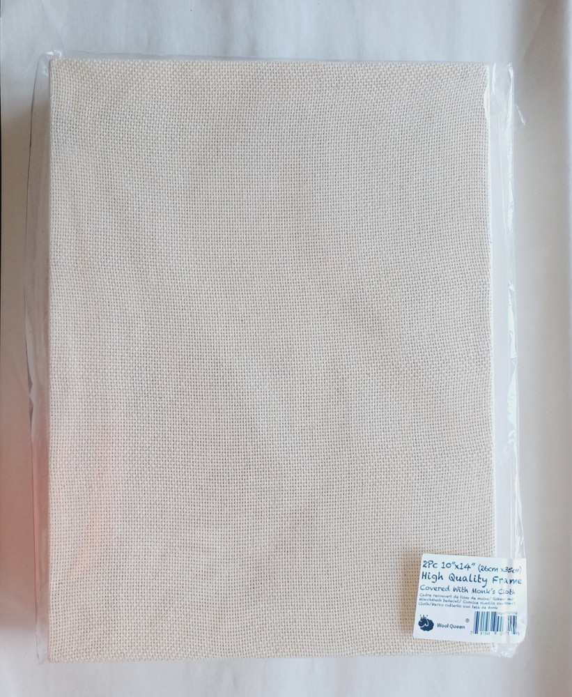 10''x14'' Punch Needle Rug Hooking Frame Covered with Monk's Cloth 2 Pack
