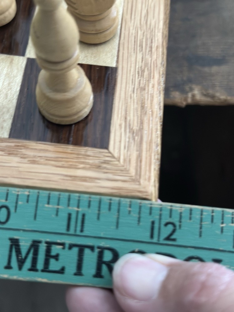 Handmade Solid & Inlaid Wood Folding Storage Chess Checkers Box Hinged