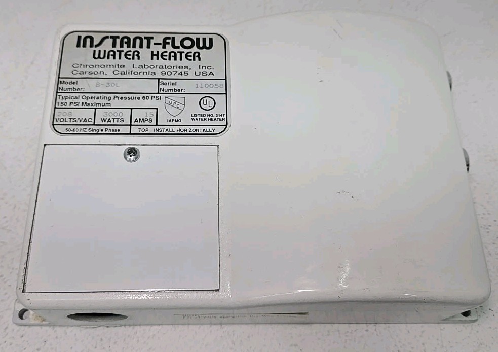 Chronomite S-30L - 208 /  Instant-Flow Tankless Water Heater 15 Amps 3000 Watts